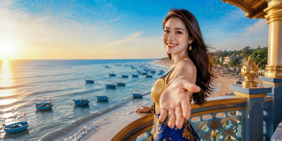 Bãi biển Mũi Né với chủ đề thể thao minh họa câu hỏi cá cược mobile